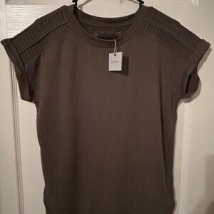 Cupio dark green  Fitted Ribbed Blouse